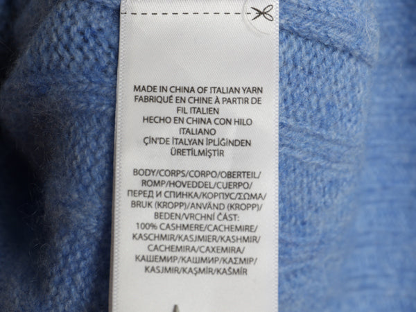 ポロ ラルフローレン ケーブル ニット セーター レディース XS 古着 100% カシミヤ 長袖ニット ポニー無し 無地 シンプル きれいめ ブルー