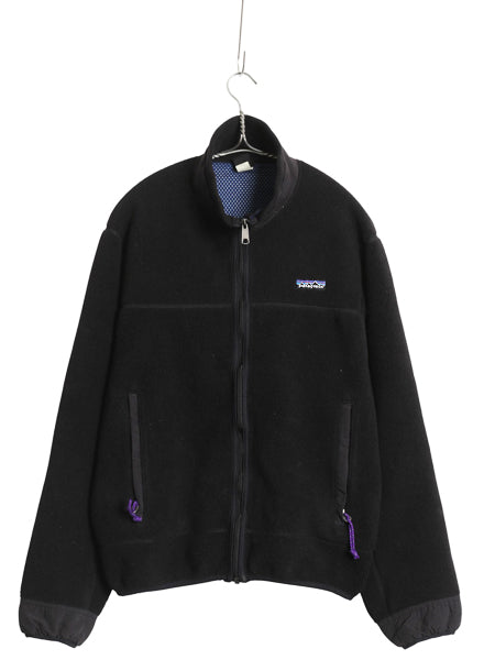 90s USA製 ★ パタゴニア パーシャル エクリプス ジャケット メンズ S 古着 97年製 オールド アウトドア フリース ブルゾン ストレッチ 黒