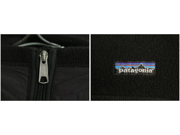 90s USA製 ★ パタゴニア パーシャル エクリプス ジャケット メンズ S 古着 97年製 オールド アウトドア フリース ブルゾン ストレッチ 黒