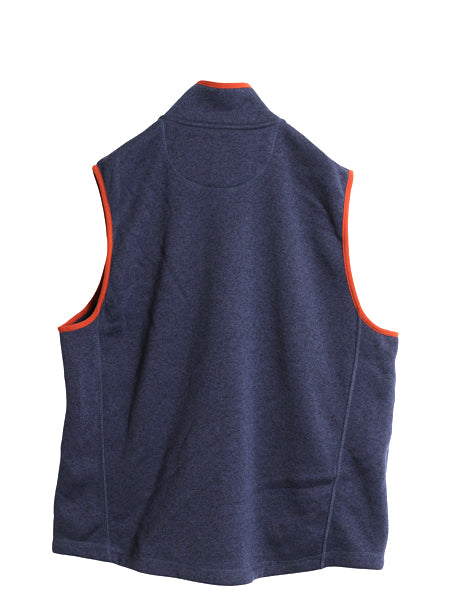 エルエルビーン セーター フリース ベスト メンズ XL 古着 アウトドア 重ね着 前開き フルジップ ハイネック ワンポイント 大きいサイズ 紺