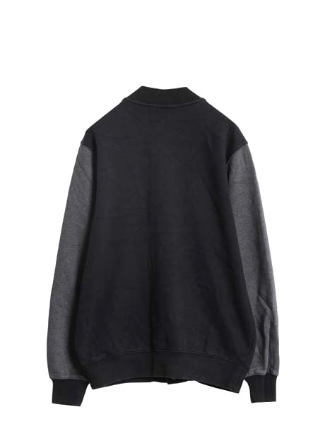 ナイキ スウェット スタジャン メンズ M / ヘビーウェイト トレーナー ジャケット ブルゾン ジャンパー スウッシュ 裏起毛 ツートン 黒 灰