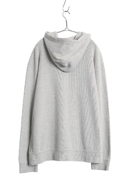 90s ポロ ラルフローレン リブ編み コットン ニット フード パーカー メンズ XL / オールド 前V スウェット セーター プルオーバー グレー