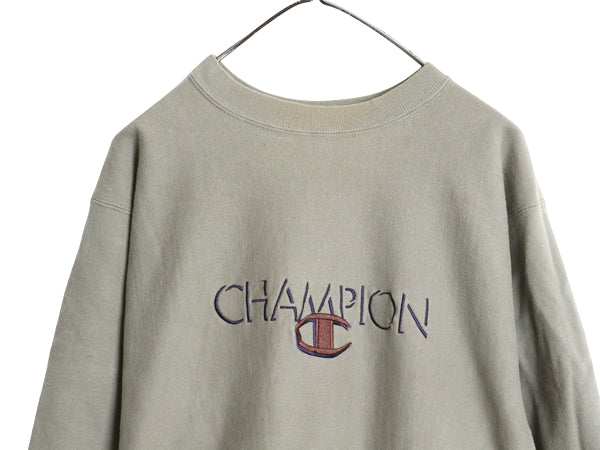 90s USA製 チャンピオン リバースウィーブ スウェット メンズ XL / オールド トレーナー 裏起毛 ロゴ 刺繍 大きいサイズ 目付き レアカラー