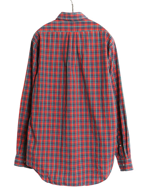 80s Abercrombie&Fitch チェック 長袖 ボタンダウン シャツ メンズ L / ヴィンテージ コットン ポケット付き マルチカラー カジュアル 薄手