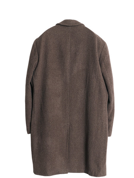 00s ローレン ラルフローレン ステンカラー コート メンズ L 程 古着 オールド ポロ ウール カシミヤ ツイード ロングコート チェスター 茶