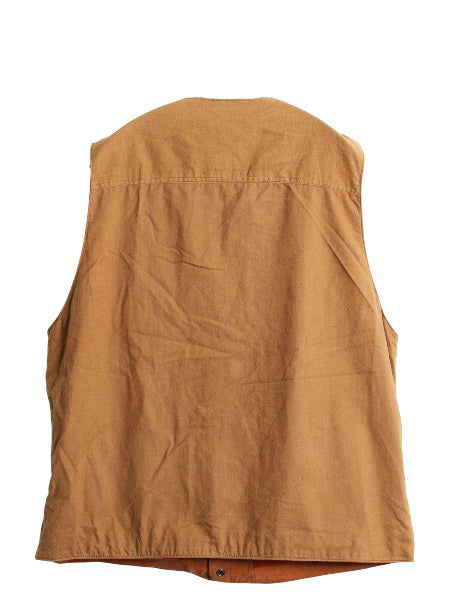 デッドストック 90s オービス 本革 レザー ハンティング ベスト メンズ M 未使用品 オールド 旧タグ ヌバック 前開き 重ね着 多ポケット 茶