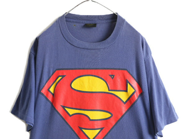 90s USA製 大きいサイズ XL ★ スーパーマン ロゴ プリント 半袖 Tシャツ ( メンズ ) 90年代 SUPERMAN キャラクター オフィシャル 当時物