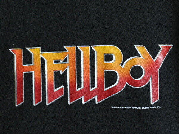 00s ★ ヘルボーイ プリント 半袖 Tシャツ ( メンズ M ) 00年代 HELLBOY オフィシャル 映画 ムービー アメコミ ヘビーウェイト 当時物 黒