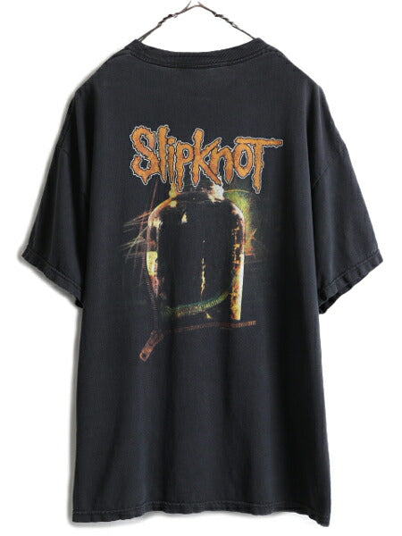 00s ★ スリップノット 両面 プリント Tシャツ ( メンズ XL 程) 00年代 オールド SLIPKNOT オフィシャル 当時物 バンド メタル ロック 黒