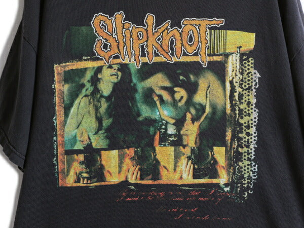 00s ★ スリップノット 両面 プリント Tシャツ ( メンズ XL 程) 00年代 オールド SLIPKNOT オフィシャル 当時物 バンド メタル ロック 黒
