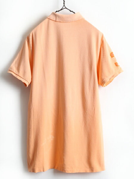 ビッグポニー ■ ポロ ラルフローレン 鹿の子 半袖 ポロシャツ メンズ L / 古着 POLO 半袖シャツ ナンバリング カスタムフィット オレンジ