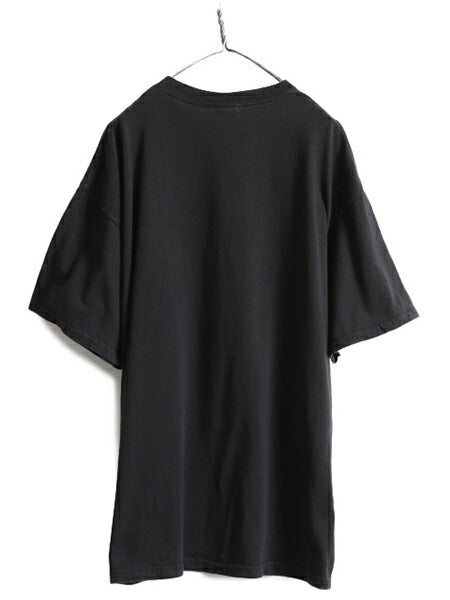 90s 大きいサイズ XXL ■ ジョーク メッセージ プリント 半袖 Tシャツ ( メンズ 2XL ) 90年代 オールド ヘビーウェイト オーバーサイズ 黒