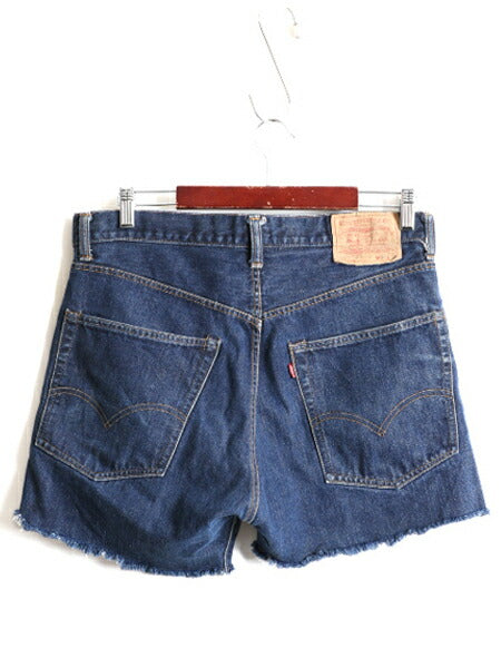 濃紺 60s USA製 ★ リーバイス 505 BIG E カットオフ インディゴ デニム ショートパンツ メンズ 34 / 古着 60年代 Levis ショーツ シングル