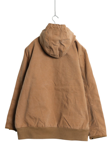 US企画 カーハート ダック アクティブ ジャケット レディース 2X メンズ L 程 中綿 キルティング ライナー ジャンパー フード パーカー 茶