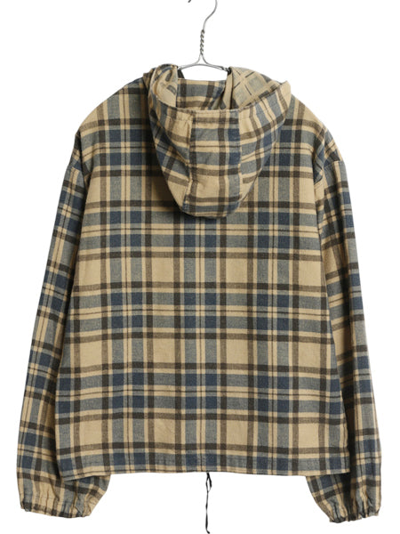 70s チェック プリント フランネル フルジップ パーカー メンズ S レディース M ヴィンテージ 薄手 ジャケット ネルシャツ プリネル TALON