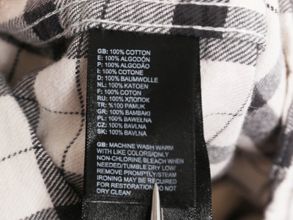 ノースフェイス チェック フランネル シャツ メンズ XL / 古着 アウトドア ネルシャツ 長袖シャツ マチ付き 黒 白 モノトーン 大きいサイズ