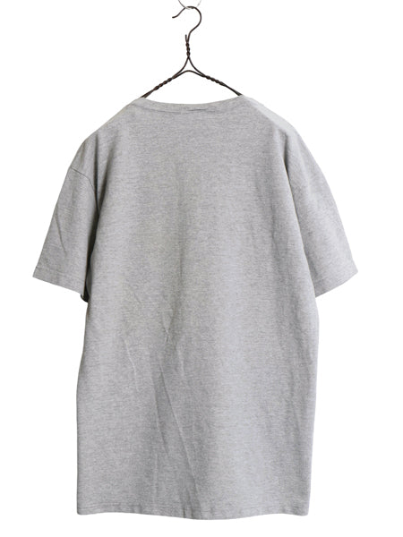90s USA製 ☆ クイックシルバー 鹿の子 半袖 Tシャツ メンズ L / 古着 旧タグ ヘビーウェイト オールド サーフ ワンポイント ロゴ刺繍 灰