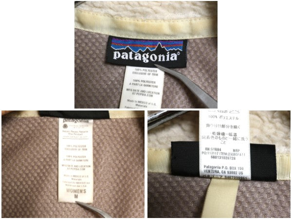 パタゴニア レトロX フリース ベスト レディース М 古着 11年製 フルジップ アウトドア パイル 重ね着 前開き ハイネック 廃盤 ナチュラル