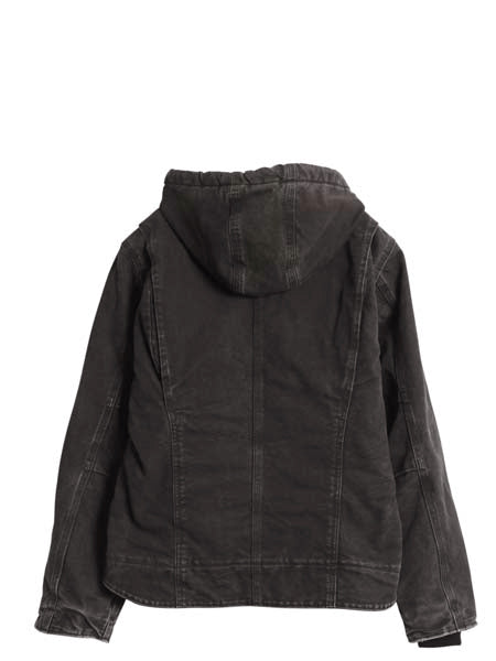 US企画 カーハート ダック シエラ ジャケット レディース S 古着 裏 ボア パイル フリース フルジップ ブルゾン アクティブ 廃盤 黒 ワーク