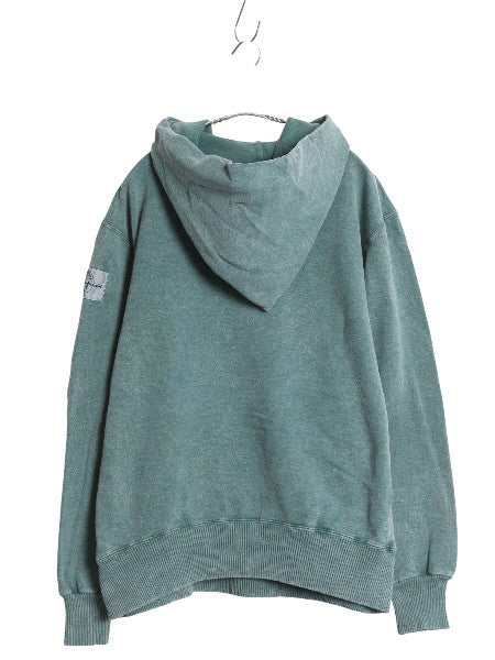 80s USA製 チャンピオン 2段 プリント スウェット フード パーカー メンズ L / ヴィンテージ トレーナー プルオーバー リバース タイプ 緑