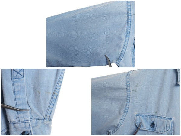 70s 白タグ ★ パタゴニア コットン キャンバス 長袖 ワーク シャツ メンズ M / 古着 ヴィンテージ デカタグ ポケット付き 無地 アウトドア