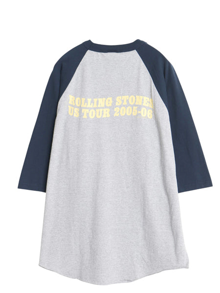 00s ローリング ストーンズ ツアー 両面 プリント ベースボール Tシャツ メンズ XL オールド リップタン バンド ロック 7分袖 大きいサイズ