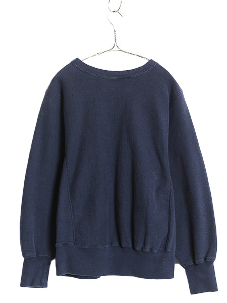 80s USA製 ★ チャンピオン リバースウィーブ 3段 カレッジ プリント スウェット メンズ M 古着 ヴィンテージ トレーナー 裏起毛 ネイビー