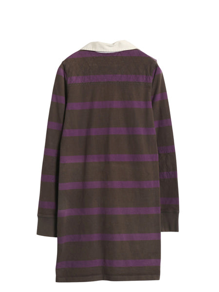 ラグビー ラルフローレン ボーダー ラガーシャツ ワンピース レディース M / ポロ コットン ラグビー ミニ丈 ひざ上丈 ワンピ ポロシャツ