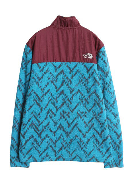 ノースフェイス ハーフジップ 総柄 フリース ジャケット メンズ M / アウトドア ナイロン 切替 ブルゾン ハイネック プルオーバー ツートン