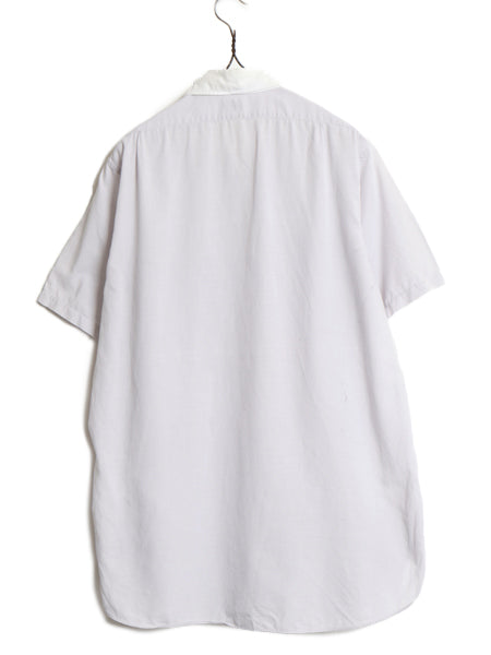 50s USA製 ★ アロー マチ付き クレリック 半袖 シャツ メンズ M / ヴィンテージ ドレス ビジネス ポケット付き 100% コットン ワイシャツ