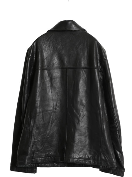 トミーヒルフィガー 本革 ラム レザー スイングトップ ジャケット メンズ L / 中綿 キルティング チェック ライナー 革ジャン ブルゾン 黒