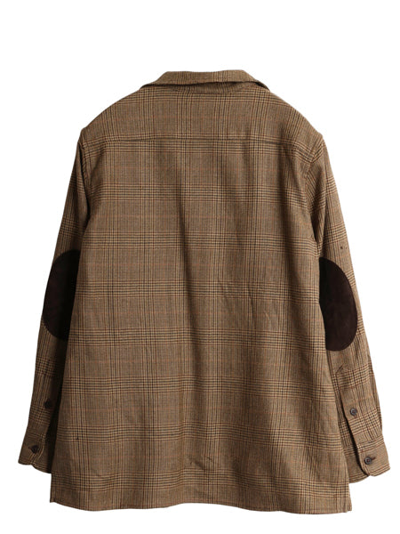 00s ローレン ラルフローレン グレン チェック オープンカラー シャツ レディース S 古着 オールド ポロ ウール ループ留め 開襟 ボックス