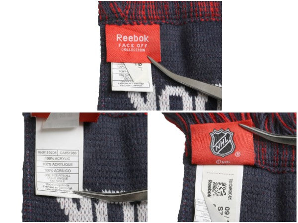 リーボック レンジャース アクリル ニット マフラー メンズ レディース NHL オフィシャル ホッケー フリンジ付き トリコカラー 2フェイス