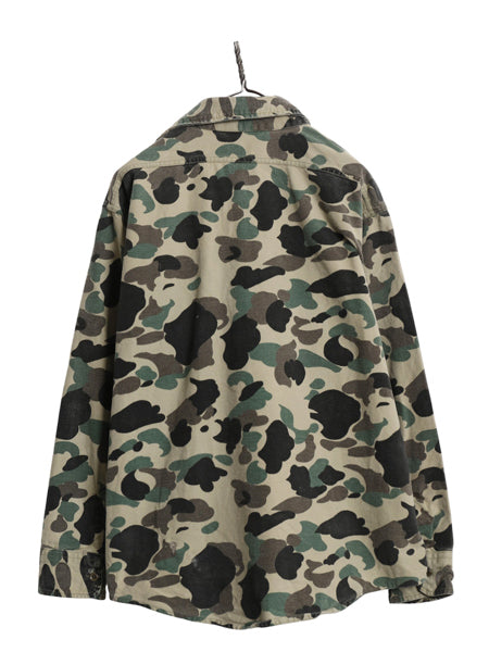 70s USA製 FROSTPROOF シャモア クロス 長袖 シャツ メンズ L 程/ ヴィンテージ ネルシャツ ダックハンター カモ フランネル ハンティング