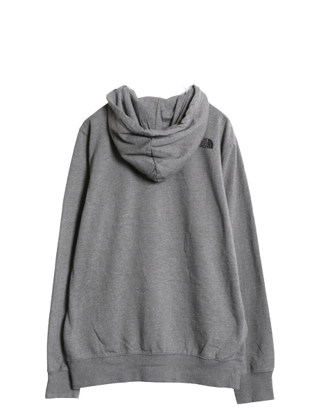 ノースフェイス プリント スウェット フード パーカー メンズ L プルオーバー トレーナー ベア ロゴ イラスト グラフィック 裏起毛 グレー