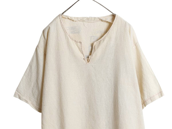 70s 80s ハンドメイド ★ フラワーサック プルオーバー シャツ メンズ XL 程/ ヴィンテージ Tシャツ コットン スキッパー Vネック 企業物