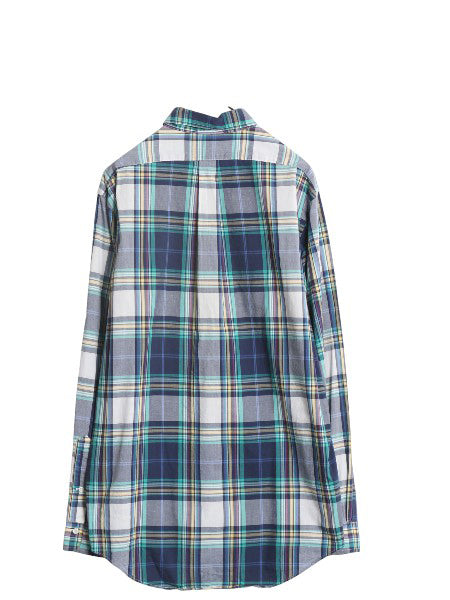 90s ラルフローレン マドラス チェック 長袖 ボタンダウン シャツ メンズ L / 古着 オールド ポロ コットン マルチカラー カジュアル 薄手