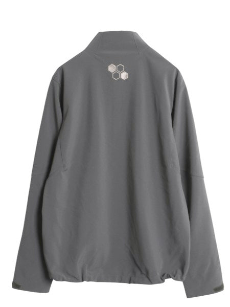 パタゴニア アズ ジャケット メンズ M 19年製 アウトドア ソフトシェル ストレッチ ブルゾン フルジップ ワンポイント 企業物 防風 グレー