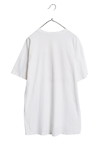 80s カレッジ 3段 フロッキー プリント 半袖 Tシャツ メンズ XL 程 ヴィンテージ シングルステッチ ヘビーウェイト ツートン 大きいサイズ