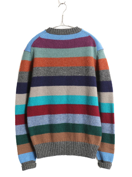 70s 80s ★ ブルックスブラザーズ ボーダー ニット セーター メンズ M 古着 ヴィンテージ BROOKSGATE シェットランド ウール マルチカラー