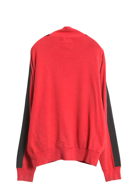 90s ポロ ラルフローレン トラック ジャケット メンズ M 程 オールド フルジップ コットン ニット スウェット ブルゾン リブ編み セーター