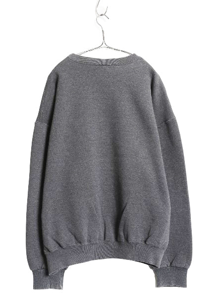 90s ラッセル 無地 スウェット メンズ レディース XXL / 古着 オールド トレーナー 前V 裏起毛 大きいサイズ ワンポイント ブランク グレー