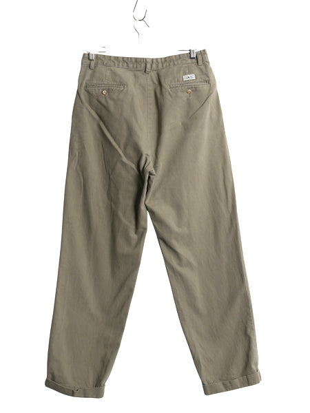 90s ポロ ラルフローレン コットン チノ パンツ 実寸 32 31 古着 オールド スラックス チノパン ストレート ツータック 裾ダブル ポロチノ