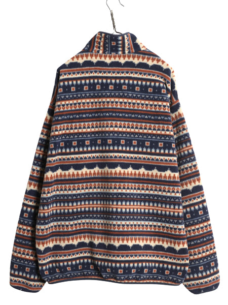 パタゴニア 総柄 ライトウェイト シンチラ スナップT メンズ XL 古着 21年製 フリース ジャケット プルオーバー フェアアイル 大きいサイズ