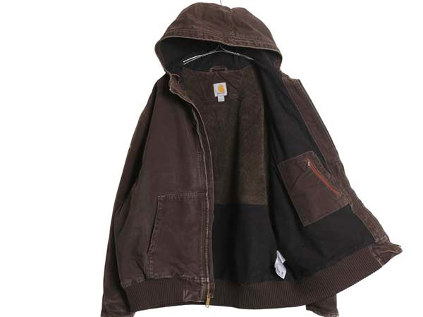 US企画 カーハート フルスイング アクティブ ジャケット メンズ XL / 古着 ワーク ダック フード パーカー フリース ライナー 大きいサイズ