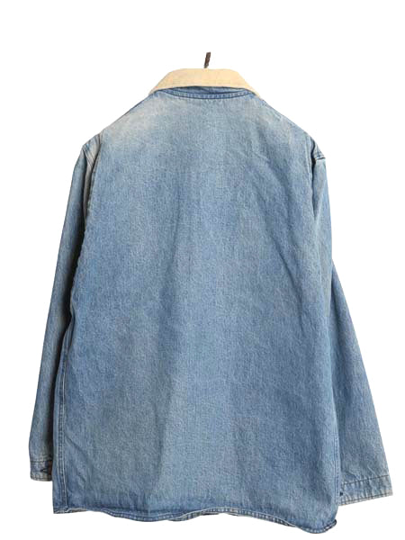 80s エルエルビーン デニム ハンティング ジャケット メンズ L 程/ ヴィンテージ アウトドア カバーオール ハーフ コート 襟 コーデュロイ