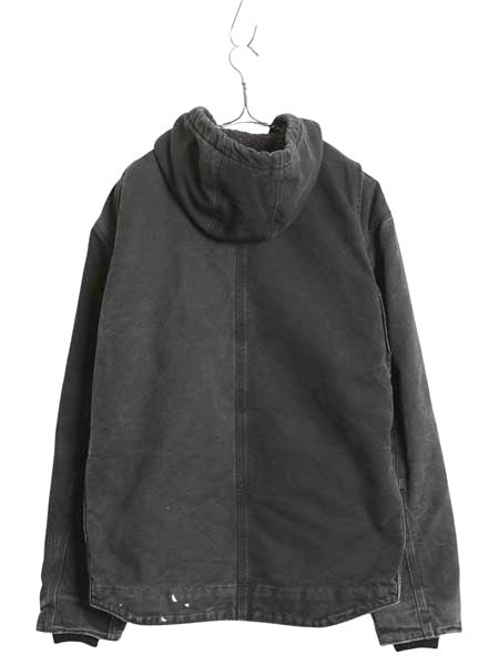 US企画 カーハート ダック シエラ ジャケット メンズ M / ワーク フルジップ フード パーカー 裏 ボア パイル フリース ブルゾン ブラック