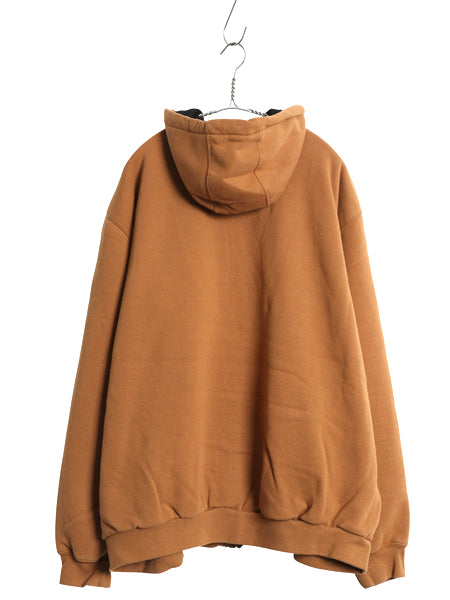 US企画 カーハート フルジップ スウェット フード パーカー メンズ XL / 裏 サーマル ジャケット トレーナー ライナー付き 大きいサイズ 茶