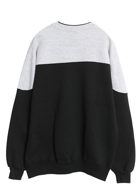 90s ラッセル RUSSELL 無地 スウェット メンズ レディース XXL 古着 オールド トレーナー 裏起毛 バイカラー ツートン 大きいサイズ 黒 灰