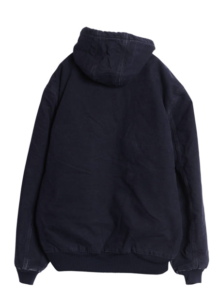 US企画 カーハート アクティブ ジャケット メンズ L 古着 ワーク ダック パーカー 中綿 キルティング ライナー ブルゾン フルジップ 濃紺